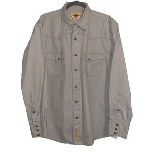 Larry Mahan Cowboy Collection Shirt Mens L Brown Western Snap Pearl Buttons